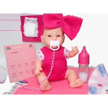 Imagem de Bebe reborn Boneca estilo reborn Meu Bebezinho 1049 ED1 Brinquedos mamadeira magica fra...