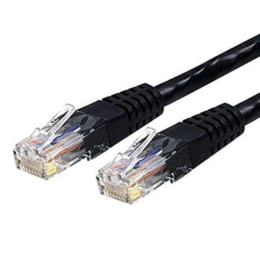 Imagem de StarTech. com cabo Ethernet CAT6 de 15 metros – Cabo Ethernet Cat 6 Gigabit preto – 650 MHz 100 W PoE ++ RJ45 UTP moldado categoria 6 cabo de rede/patch com alívio de tensão/Fluke testado UL/TIA (C6PATCH50BK)