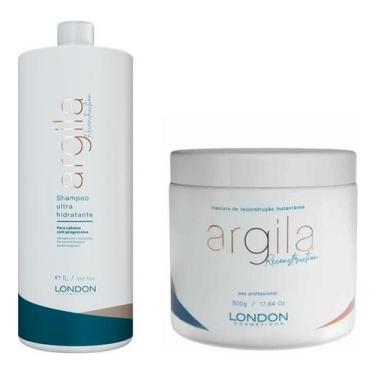 Imagem de Kit London Argila Reconstruction Shampoo 1l+mascara 500ml Shampoo