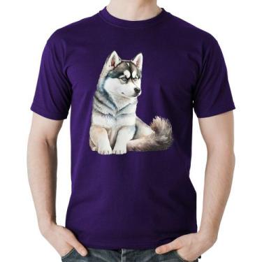 Imagem de Camiseta Algodão Cachorro Husky Siberiano - Foca Na Moda
