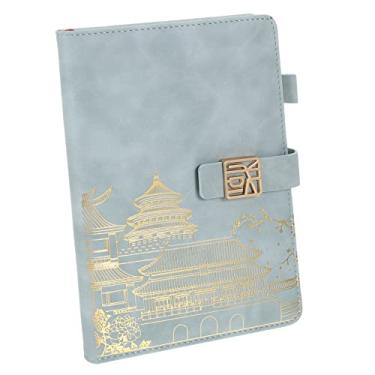 Imagem de SEWACC caderno de chinês diário de couro para escrever gravar bloco de notas bloco de anotações cadernos caderno com slot para caneta bloco de notas de agenda de escritório fivela