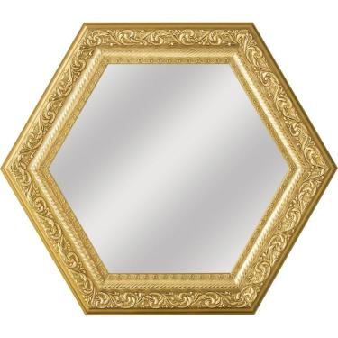 Imagem de Espelho Sextavado 65x75cm RT03 BW Quadros Dourado