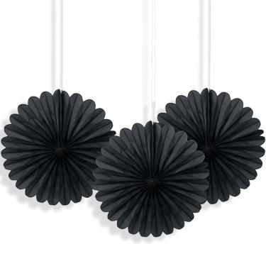 Imagem de Mini ventilador de papel preto de 15 cm, 3 unidades