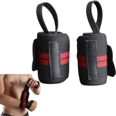 Imagem de Par Munhequeira Profissional Protetor de Punho Para Academia Musculação Tensor de Pulso Elástico Alta Compressão Ajustável