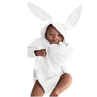 Imagem de Body 3D para menino, coelhinho, roupa de menina, conjunto infantil para meninas, macaquinho e macacão de bebê para primeira páscoa, Branco, 6-12 Months