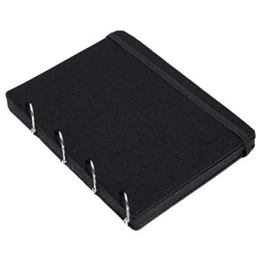 Imagem de Fancyes Broche de armazenamento expositor pino fichário com 4 páginas durável criativo negociação pino livro broche pino organizador para lojas, preto