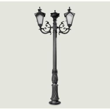 Imagem de Poste Para Jardim Colonial Sinha Alumínio Preto 2E27 1.84m 15001/2