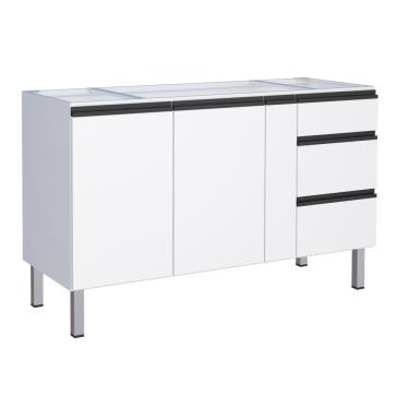 Imagem de Gabinete Em Aço Gaia Flat C/ Portas Portas Condimento -Moderno- Tam.120,150,180,200 Mt - Cozimax