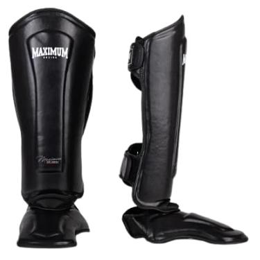 Imagem de Par De Caneleira Classic Maximum Muay Thai Kickboxing (Preto, M)