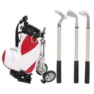 Imagem de Porta-canetas Para Saco De Golfe Com Canetas De Golfe Relógio Conjunto De 3 Peças De Canetas Para Tacos De Golfe, Mini Porta-canetas Para Saco De Golfe De Mesa(vermelho e branco)