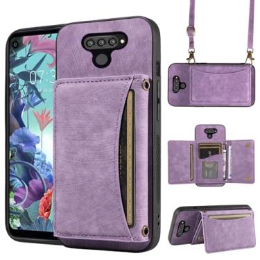 Imagem de Capa de telefone para LG Q70 capa carteira com alça de ombro transversal e suporte de cartão de crédito de couro bolso fino acessórios para celular flip bolsa móvel LGQ70 Q730 Q 70 LGQ70 telefone