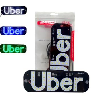 Imagem de Placa Painel Letreiro Luminoso LED USB Uber Vidro Parabrisa