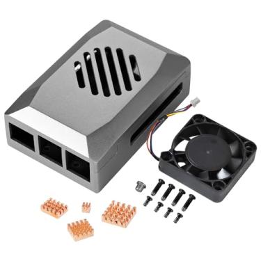 Imagem de Yahboom Capa para Raspberry Pi 5 com ventilador PWM Pi 5 ventilador de resfriamento dissipador de calor capa superior removível simples compatível com cooler ativo oficial