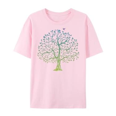 Imagem de BAFlo Camiseta masculina ou feminina com estampa de árvore da vida, rosa, G