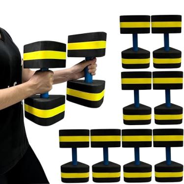 Imagem de Kit 4 Pares de Halteres Para Hidroginástica Em EVA DF1107-PT G Preto e Amarelo Dafoca Sports