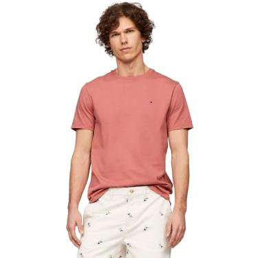 Imagem de Tommy Hilfiger Camiseta masculina gola redonda, modelagem clássica, manga curta, cor lisa, Fascinação vermelha., XXG