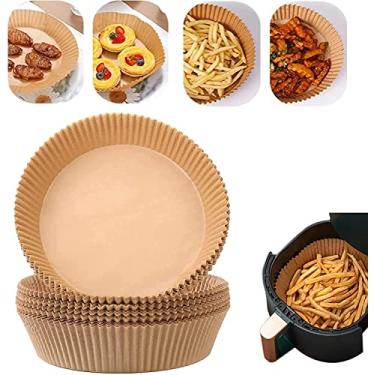 Imagem de 200 PCS Air Fryer Forros de Papel Pergaminho Antiaderente Cesta Descartável Não Perfurada Redonda para Assar Assar Micro-ondas Natural/1954