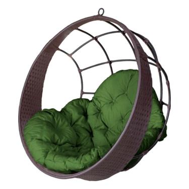 Imagem de Cadeira Balanço Ninho Suspenso De Fibra C- Almofada Impermeável Tabaco-verde
