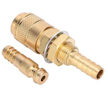 Imagem de Yuecoom Adaptador de gás e resfriado a água, adaptador de gás resfriado a água, conector rápido, conector rápido de latão para tocha de soldagem PTA DB MIG TIG