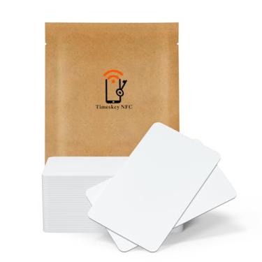 Imagem de 50 peças NTAG213 NFC Tags iPhone NFC 213 Cartões NFC programáveis NFC 213 etiquetas 144 bytes de memória chips Ntag213 compatíveis com todos os telefones e dispositivos habilitados para NFC (Timeskey