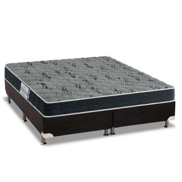 Imagem de  Cama Box King: Colchão Espuma D33 Probel ProDormir Advanced Mega Resistente + Base CRC Suede Black(193x203)