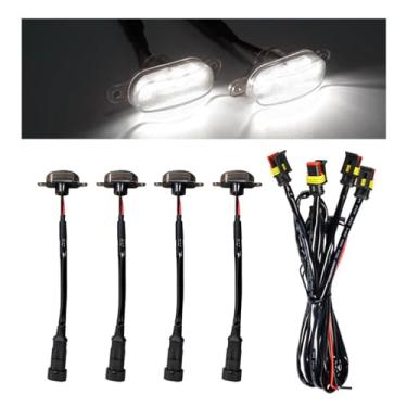 Imagem de Ohleats 4 peças de luz de grade dianteira do carro, luz LED brilhante com chicote de fiação, lâmpada decorativa de grade frontal à prova d'água compatível com F150 F250 F350, acessórios externos para