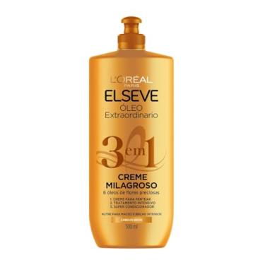 Imagem de Elseve Óleo Extraordinário, Creme de Tratamento Milagroso 3 em 1, Nutrição Profunda, Ma...