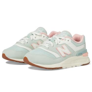 Imagem de New Balance Tênis infantil unissex 997h V1 com cadarço, Cinza de argila/pântano salgado/sal marinho, 3 Wide Little Kid
