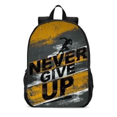Imagem de MOCHILA ESCOLA INFANTIL JUVENIL ANIME NEVER GIPE UP-Unissex