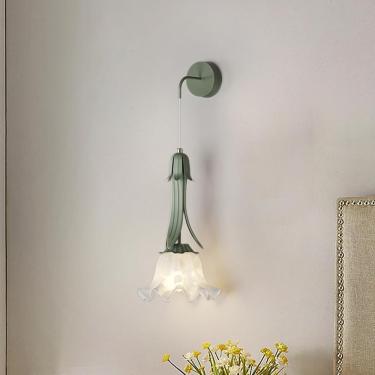 Imagem de Luminária de parede LED de flor acrílica de 9W Lâmpada nórdica moderna montada na parede para quarto interno, luminária de parede de cabeceira para decoração de varanda de sala de estar, luz