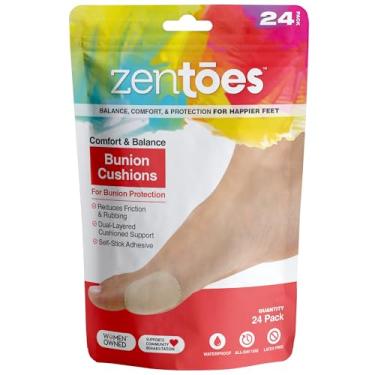 Imagem de ZenToes Almofadas para alívio da dor de joanete para usar com sapatos – Protetores Moleskin protegem os pés para homens e mulheres, adesivo autoadesivo impermeável durante todo o dia, Bege, 24 Pack