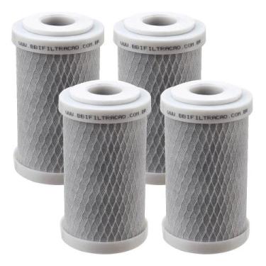 Imagem de Kit 4 Unidades Refil Filtro Carbon Block 5" x 2,5" - 125 com sistema d