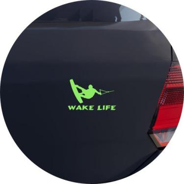 Imagem de Adesivo de Carro Wakeboard Wake Life - Cor Verde Claro - Melhor Adesiv