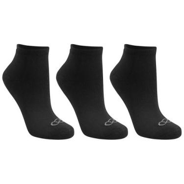 Imagem de Meia Cano Curto Feminina Olympikus - Pacote com 3 Pares, Preto, 33-38