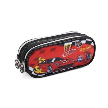 Imagem de Estojo Duplo Escolar Carros Para Meninos Lançamento - Denlex