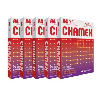 Imagem de Kit Papel Sulfite A4 Chamex 5 pacotes com 500 folhas 75g