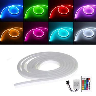 Imagem de Fita Mangueira Neon Led RGB Flexível De Silicone 16 Cores 5M 12V IP65 
