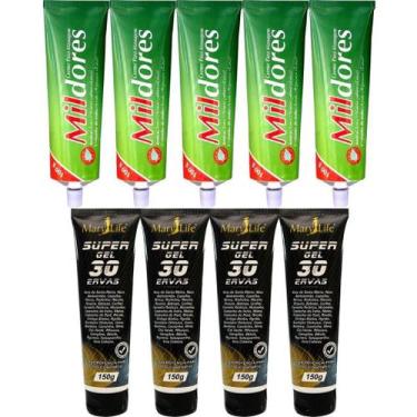 Imagem de Kit 5 Creme Para Massagem Mil Dores + 4 Super Gel 30 Ervas - Bio Insti
