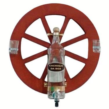 Imagem de Pingometro De Parede Decorativo Roda De Carroça Em Madeira - Retrofenn