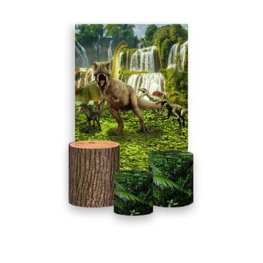 Imagem de Painel De Festa Vertical 1,50 x 2,20 + Trio De Capas Cilindro - Dinoss