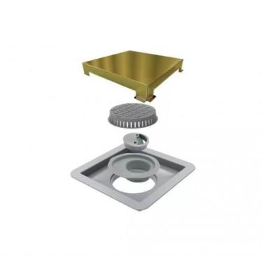 Imagem de Ralo Square 15x15xm Inox Tampa Gold - Linear