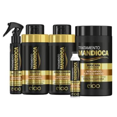 Imagem de Kit Eico Tratamento Mandioca Mini Shampoo 450ml e Condicionador 400ml 