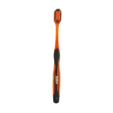 Imagem de Escova Dental Cerdas Média Macia Cabo Antideslizante Klin, Laranja