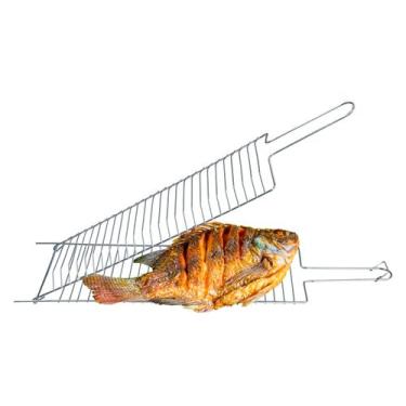 Imagem de Grelha Cromada Dupla De Assar Peixe Abaulada - ViLar Home