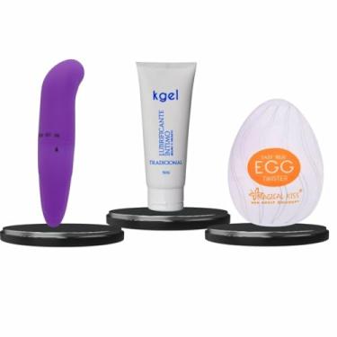 Imagem de Kit Sexshop Casal Vibrador Ponto G Egg Masturbador Masculino Lubrificante Íntímo a Base de Água