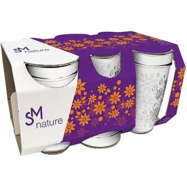 Imagem de Jogo Kit 12 Copos Vidro Florido Nature Nadir 270ml - Nadir Figueiredo