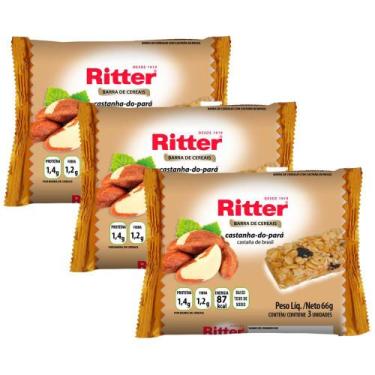 Imagem de Kit 3 Barra de Cereais Ritter Castanha-do-Pará com 3 Unidades de 22g C