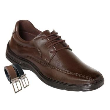 Imagem de Sapato Social Masculino Com Cadarço Básico + Cinto (Cft25185) - Mena I