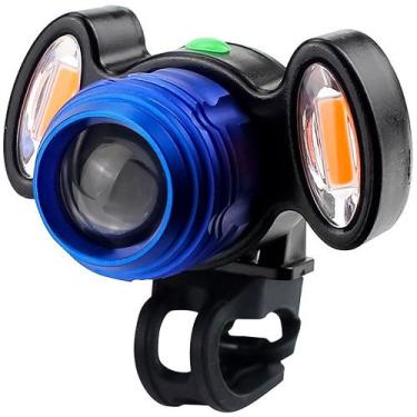 Imagem de Farol Lanterna Bike Led T6 Com Zoom / Recarregável - GTSM1, Azul