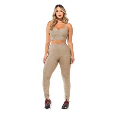 Imagem de Conjunto Fitness Feminino Bubble Nude Academia WarFit, G